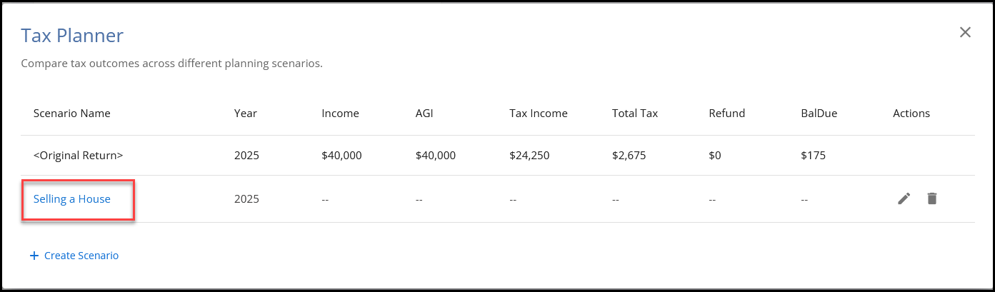 Select your scenario